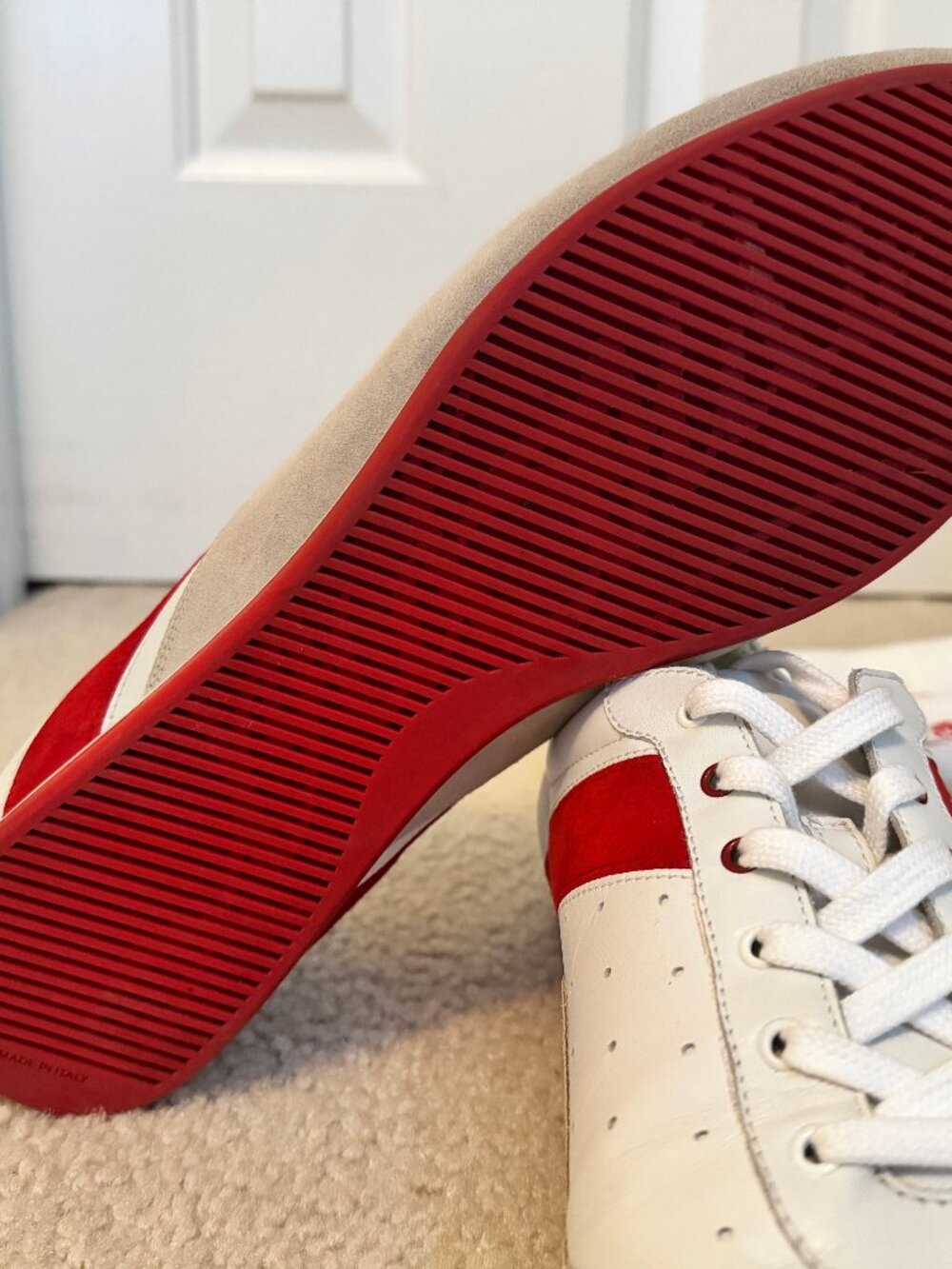 Christian Louboutin My K Low Sneakers - EU46/US13 - White/Red/Gray - Picture 8 of 9